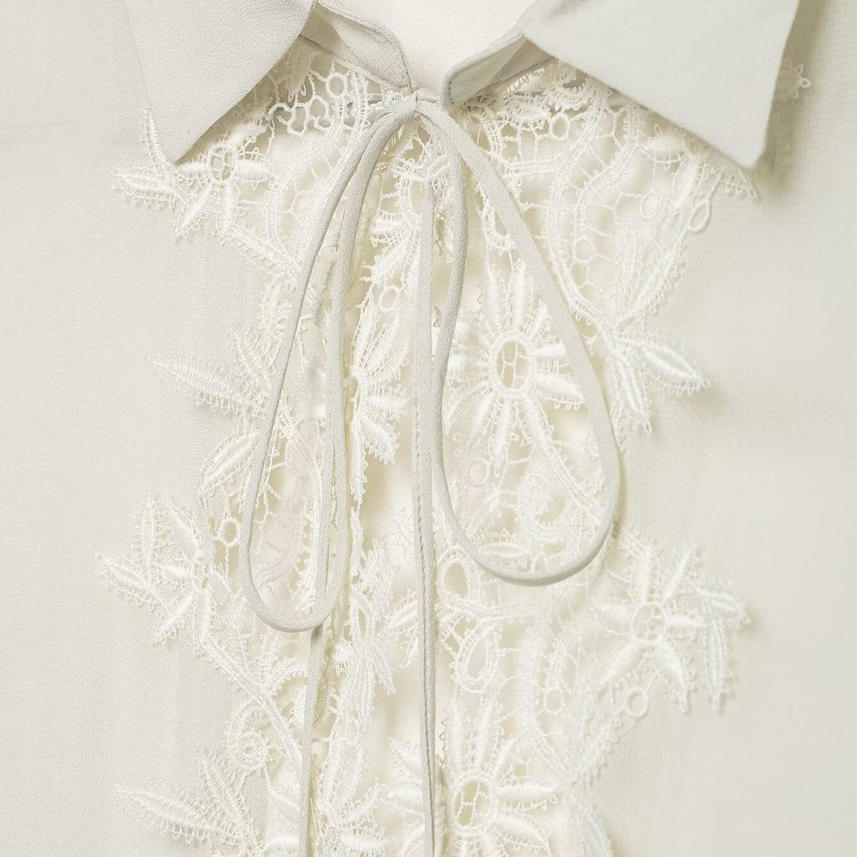 Lace Embroidered Collar Shirt