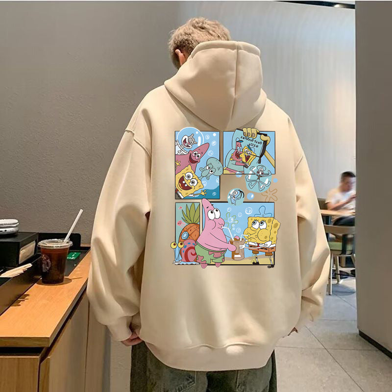 Men's  SpongeBob Graphic Long Sleeve Hooded Sweatshirt