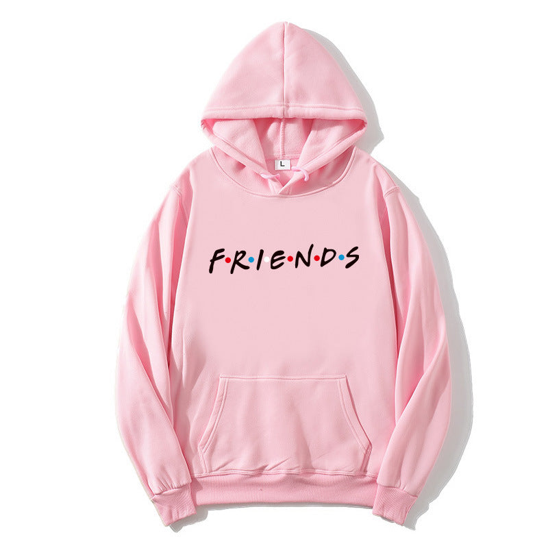 Casual Letter Print Long Sleeve Hooded Pullover Sweatshirt