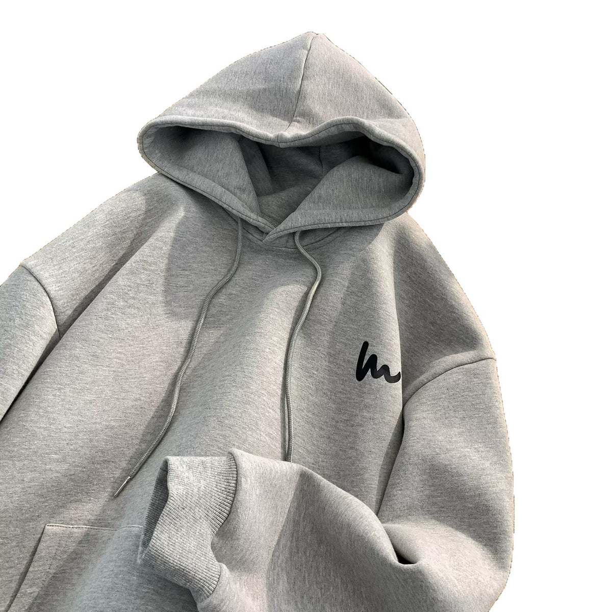 Men's Fleece Lined Hooded Sweatshirt Casual Loose Streetwear Top