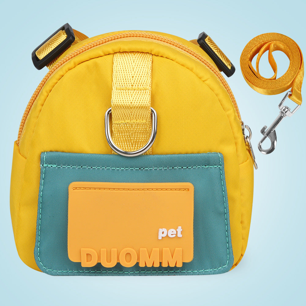 Small Dog Harness Backpack with Leash, Large Capacity Pet Walking Vest with Treat Pouch