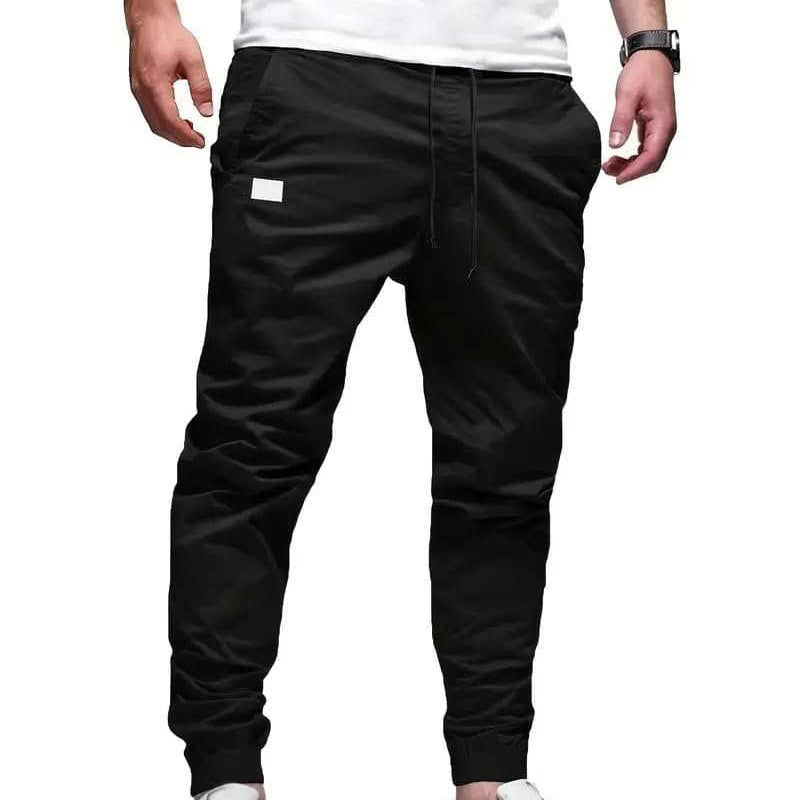 Men's Casual Cargo Pants, Slim Fit Cuffed Workwear Trousers