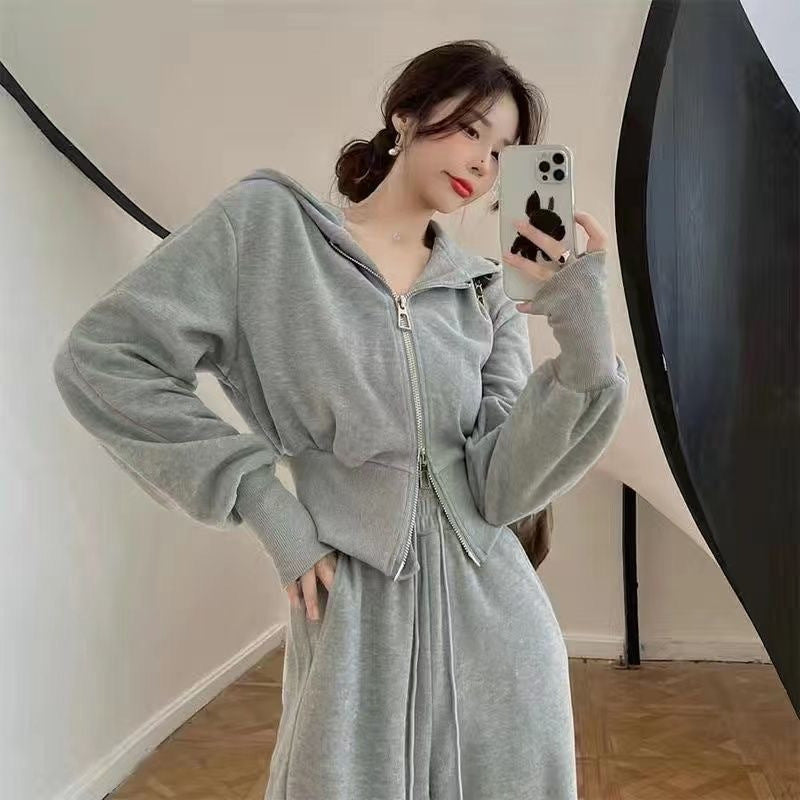 Sportswear Set for Women, Spring and Autumn New  Student Slimming Loose Fashion Hoodie Casual Two-Piece Set