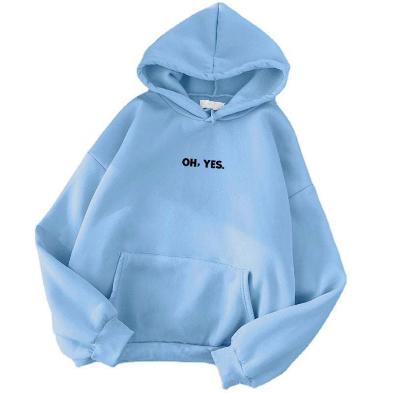Women's Fleece-Lined Hooded Sweatshirt, Loose Fit Jacket