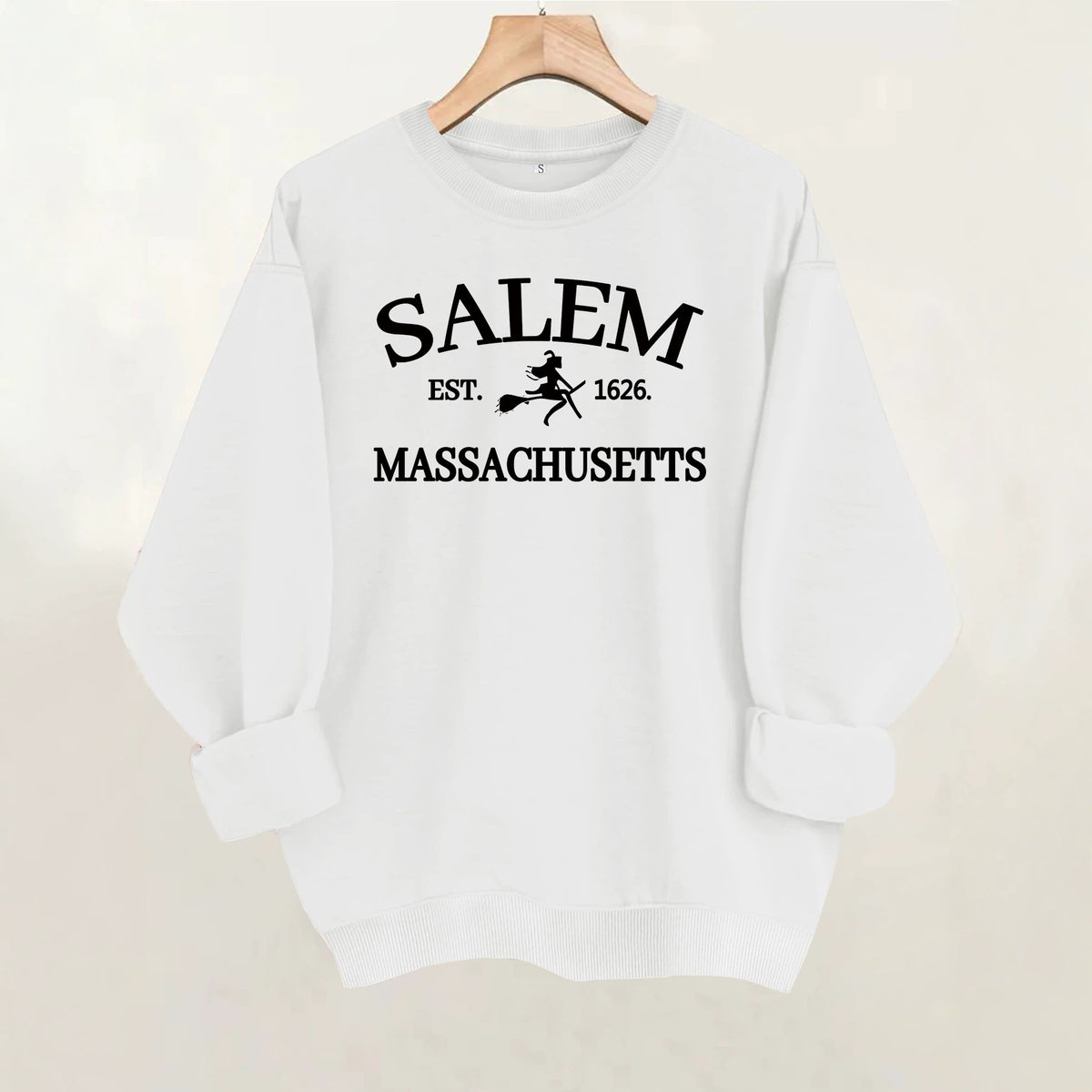 Printed round neck fleece hoodie