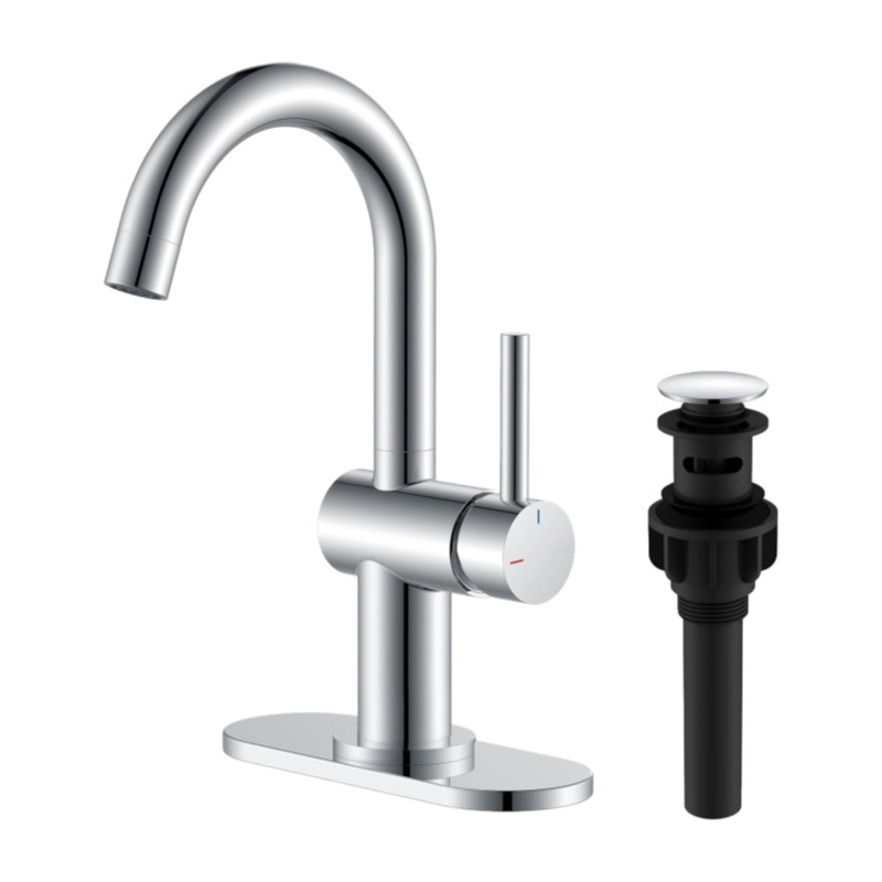 Stainless steel hot and cold basin faucet, bathroom wash basin faucet, two in and one out