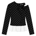 Dotted Shoulder Strap Long Sleeve T-shirt