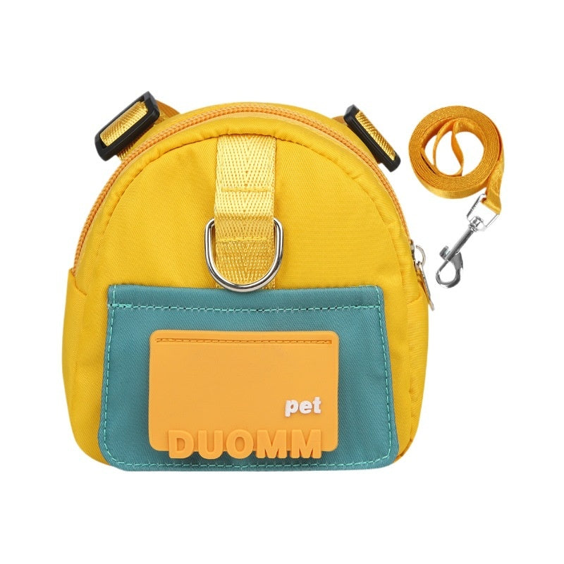 Small Dog Harness Backpack with Leash, Large Capacity Pet Walking Vest with Treat Pouch