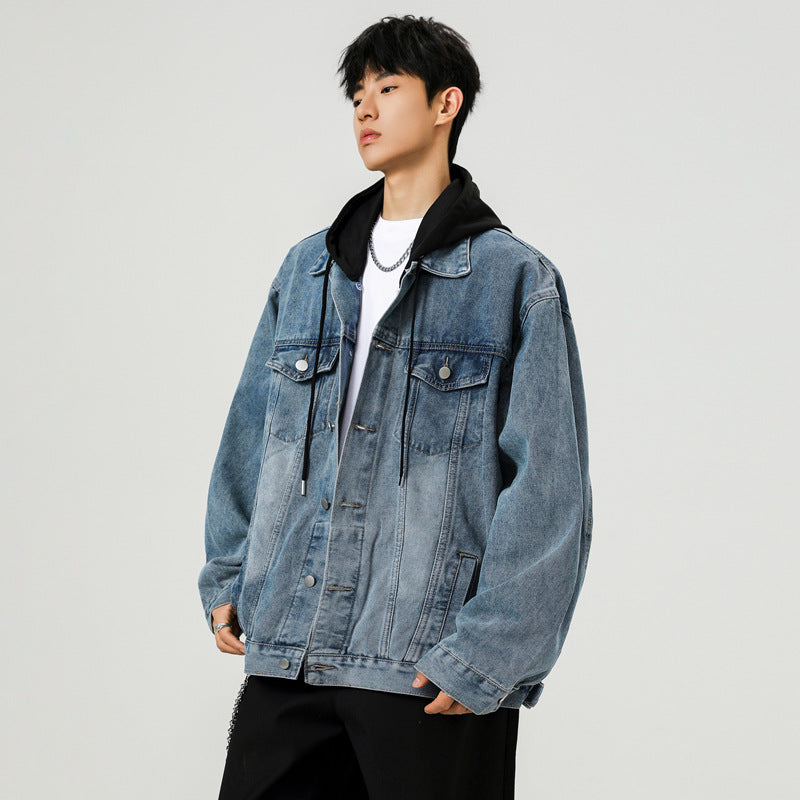 Men's  Denim Jacket Loose Fit Outerwear
