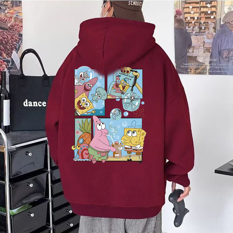 Men's  SpongeBob Graphic Long Sleeve Hooded Sweatshirt