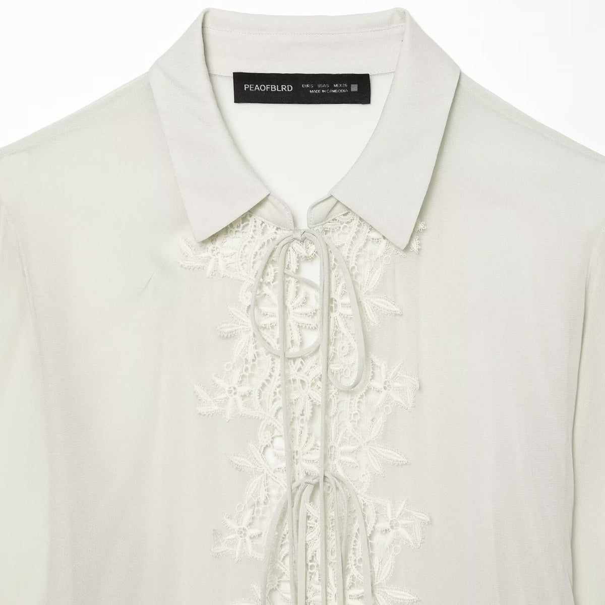 Collar Embroidered Lace Shirt