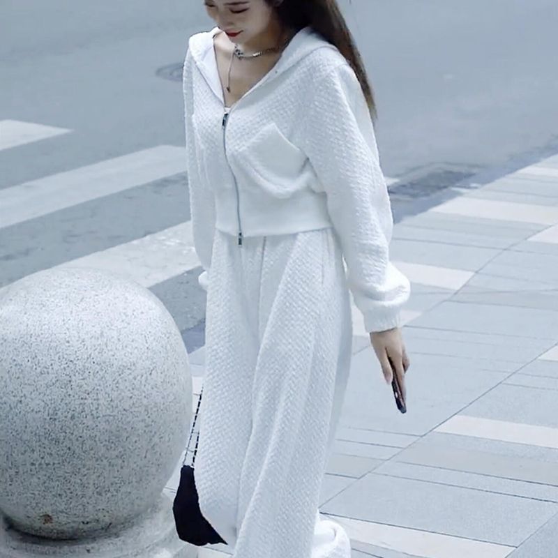 Fall New Hooded Sweatshirt and Wide-Leg Pants Two-Piece Set Loose Slimming Casual Fashion Outfit for Women