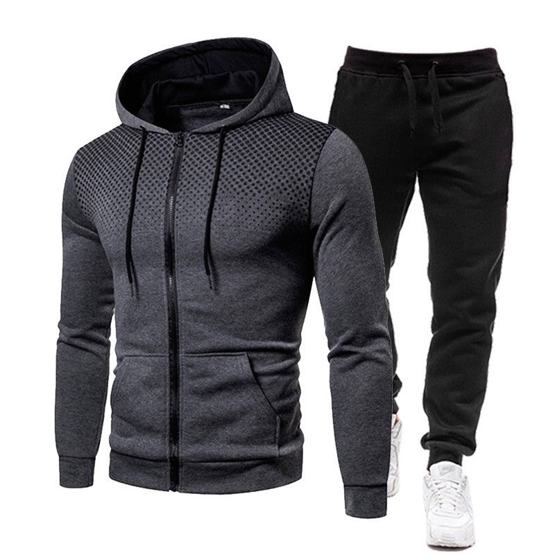 Men's Casual Two-Piece Hooded Sweatshirt Set