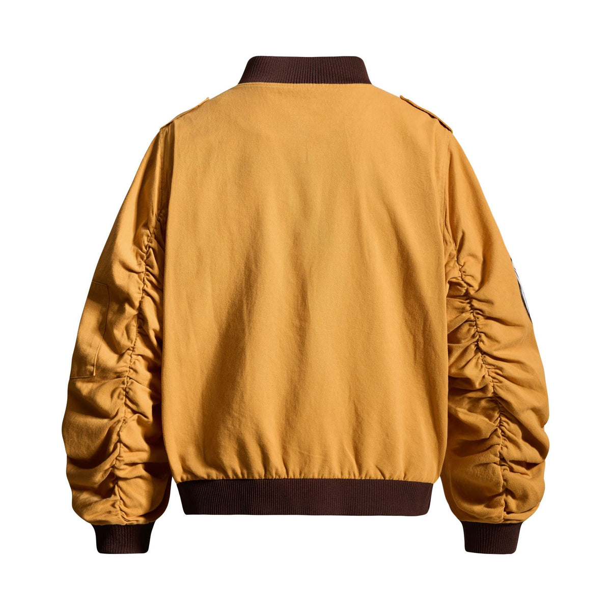 Ribbed baseball collar design jacket