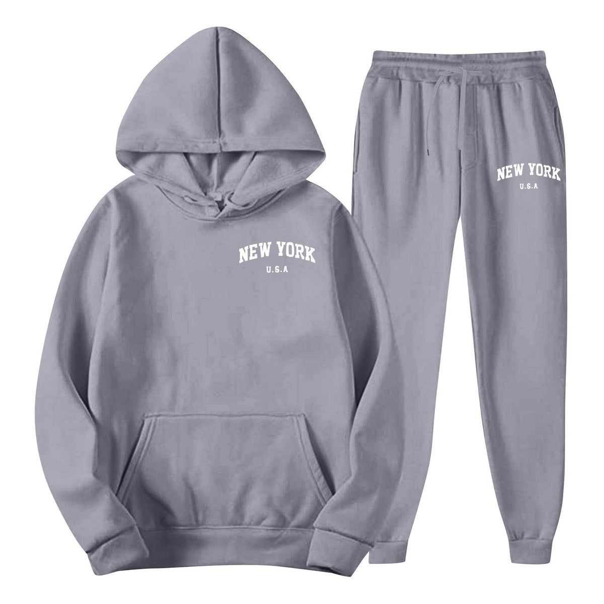 Men's Hoodie Set Solid Color Two-Piece