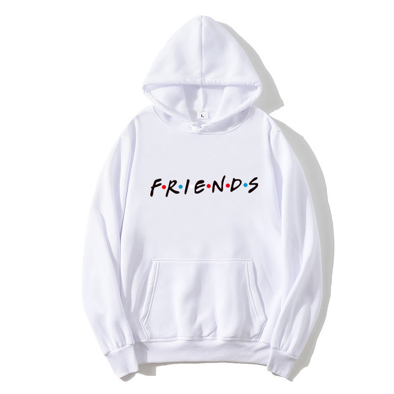 Casual Letter Print Long Sleeve Hooded Pullover Sweatshirt