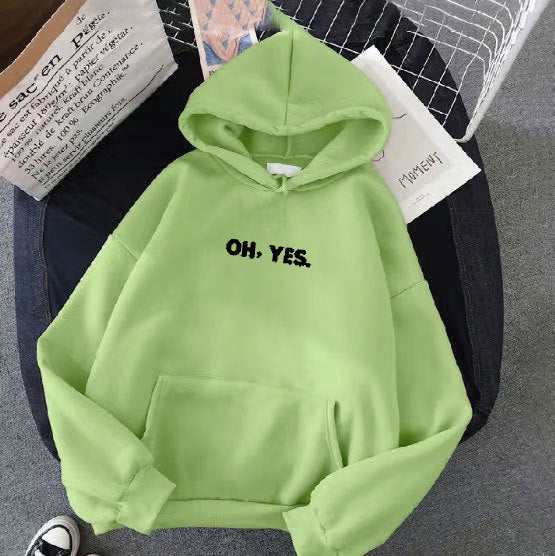 Women's Fleece-Lined Hooded Sweatshirt, Loose Fit Jacket