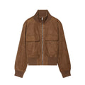 Stand up collar and large pocket jacket