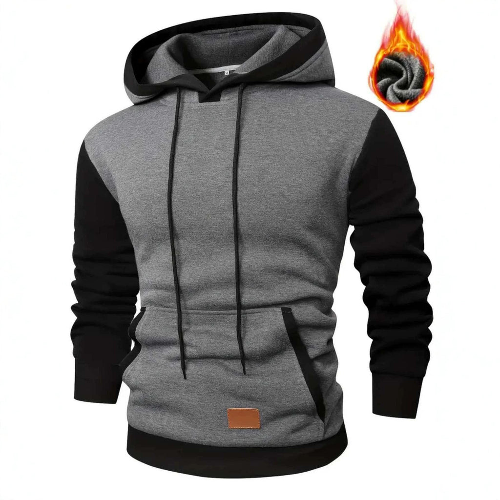 Men's Color Block Sweatshirt Jacket Casual Sporty Thick Fleece Pullover