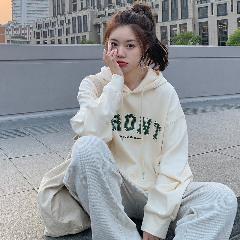 Oversized Fleece-Lined Hooded Sweatshirt for Women