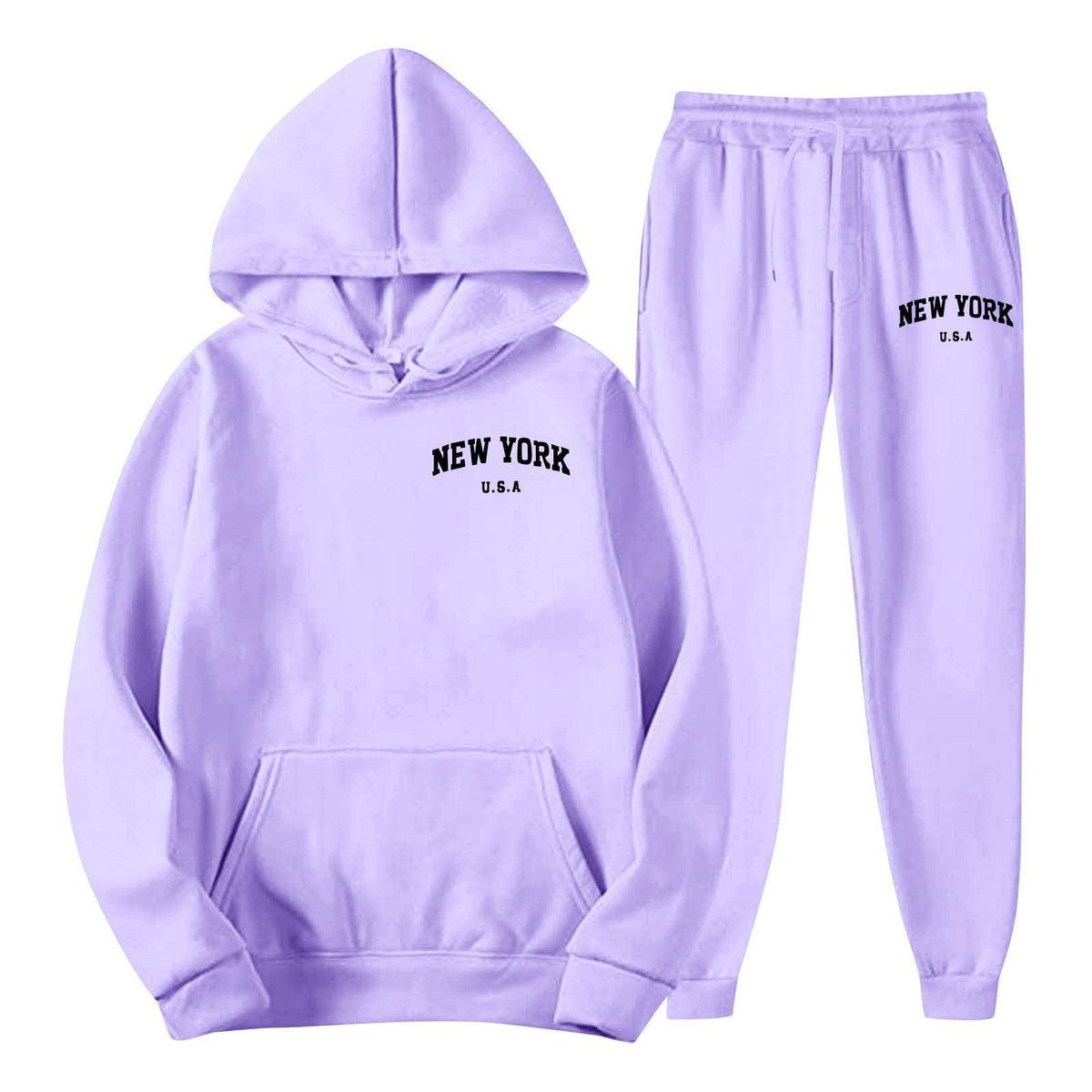 Men's Hoodie Set Solid Color Two-Piece
