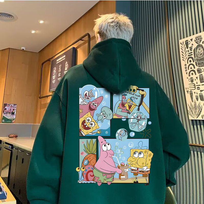 Men's  SpongeBob Graphic Long Sleeve Hooded Sweatshirt