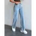 Casual Loose Straight Leg Denim Pants Women Summer Fashion Trendy Long Trousers