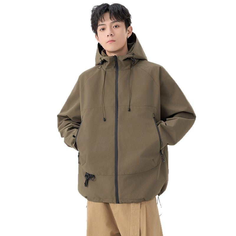 Unisex Waterproof Windbreaker Jacket for Hiking and Travel - Storm Orange