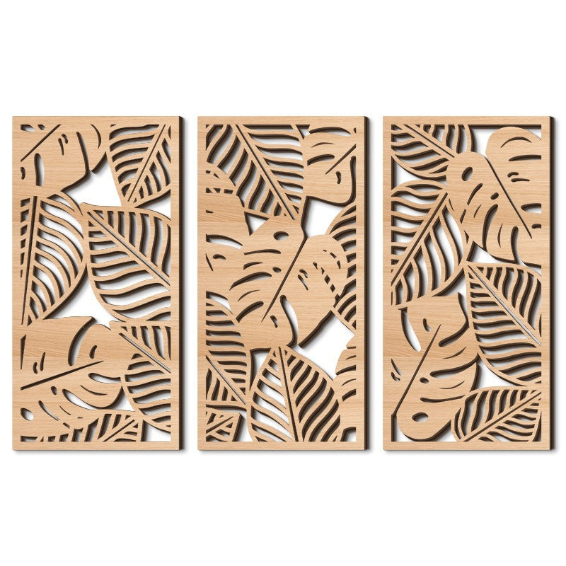 Rustic Wooden Wall Hanging Decor with Hollow Design for Bedroom and Living Room, Wall Art Decoration