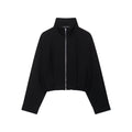Stand up collar long sleeved zipper jacket