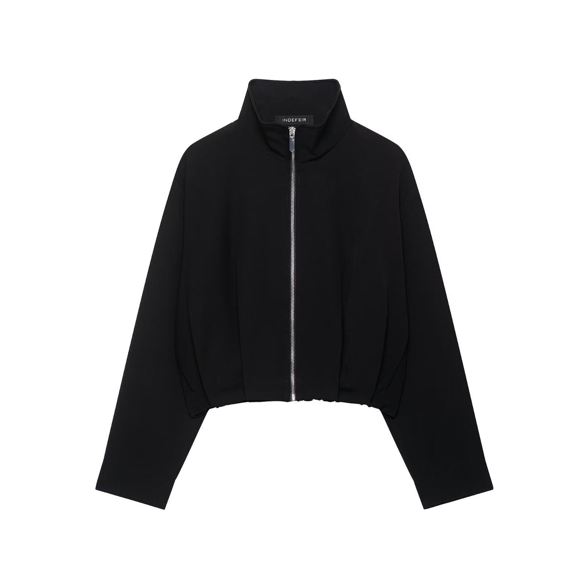 Stand up collar long sleeved zipper jacket