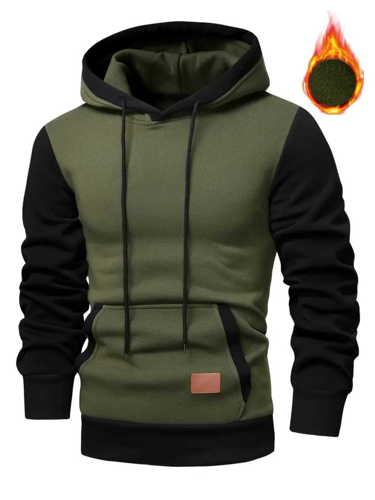 Men's Color Block Sweatshirt Jacket Casual Sporty Thick Fleece Pullover
