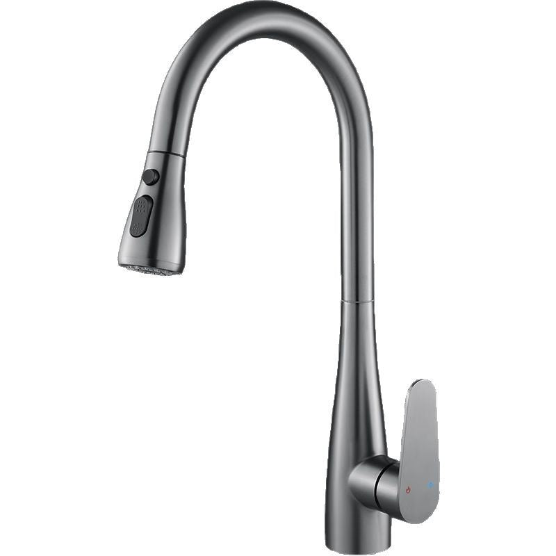 Kitchen Sink Faucet with Pull-Out Sprayer, Extendable Hot &amp; Cold Mixer Tap, 360&deg; Swivel