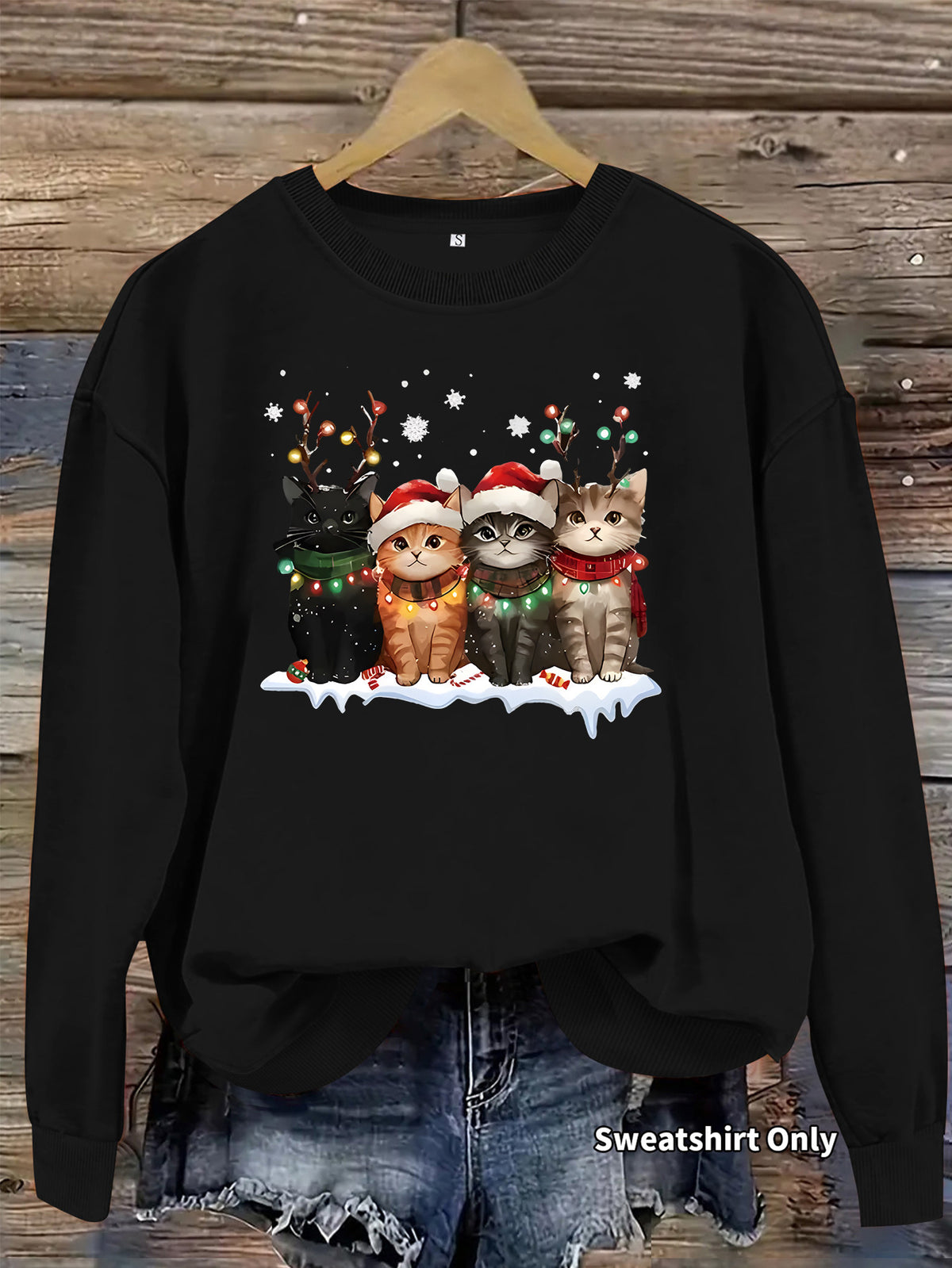 Loose velvet sweatshirt
