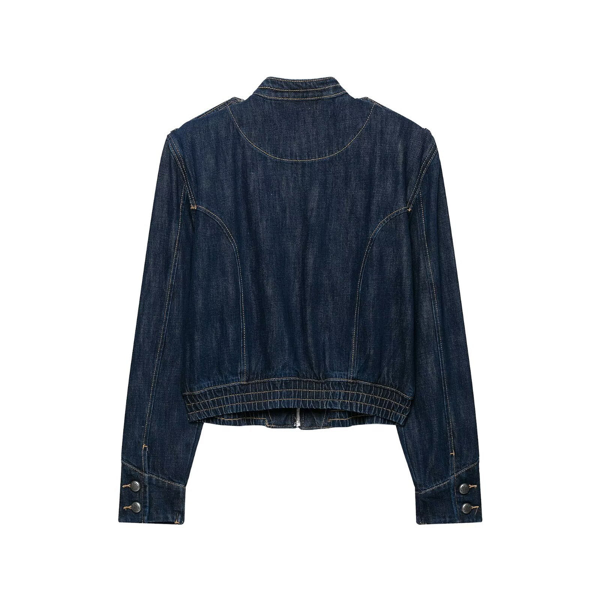 Button embellished denim jacket