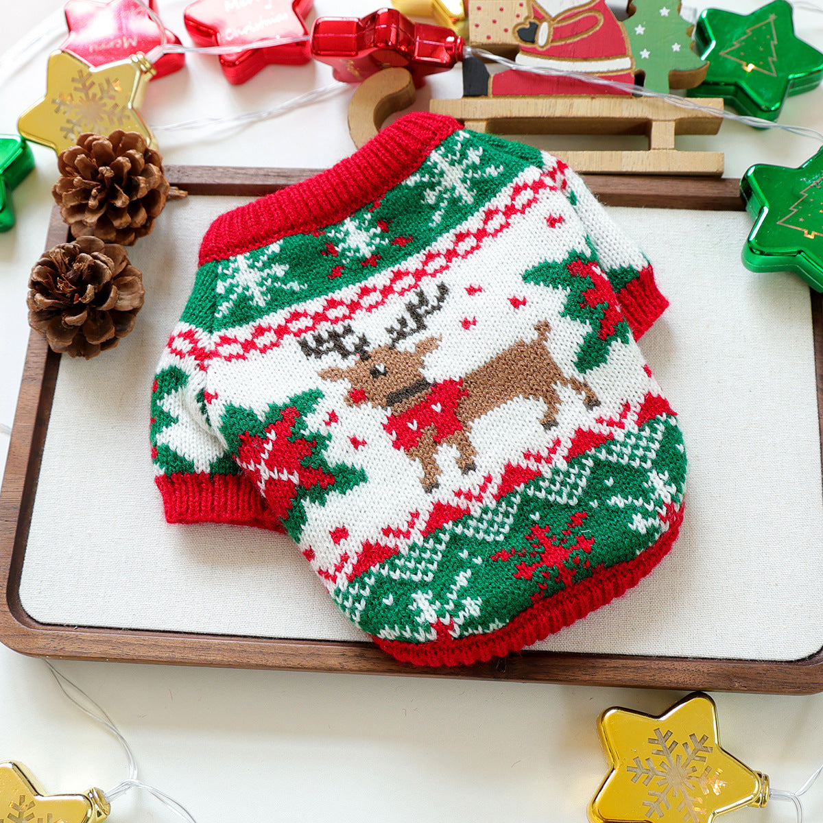 PETCIRCLE Christmas Holiday Knit Sweater Dress for Dogs and Cats Autumn Winter Pet Collection