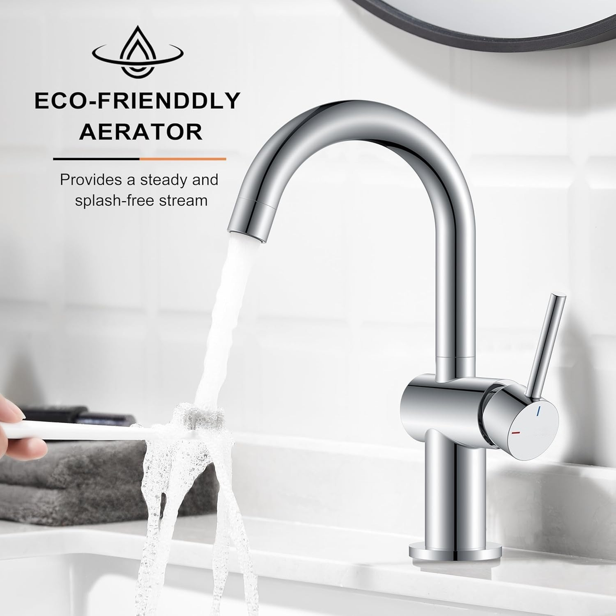Stainless steel hot and cold basin faucet, bathroom wash basin faucet, two in and one out