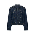 Button embellished denim jacket