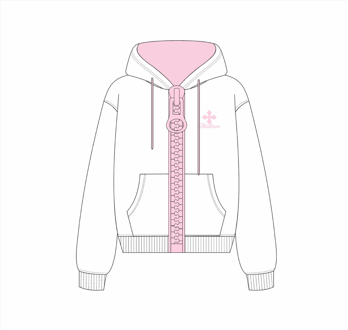 Women's Relaxed Fit Hooded Sweatshirt Jacket - White Grey Fall Winter Pullover