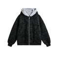 Leather Rabbit Fur Plush Fleece Lined Jacket Unisex Winter Thickened Warm Outerwear