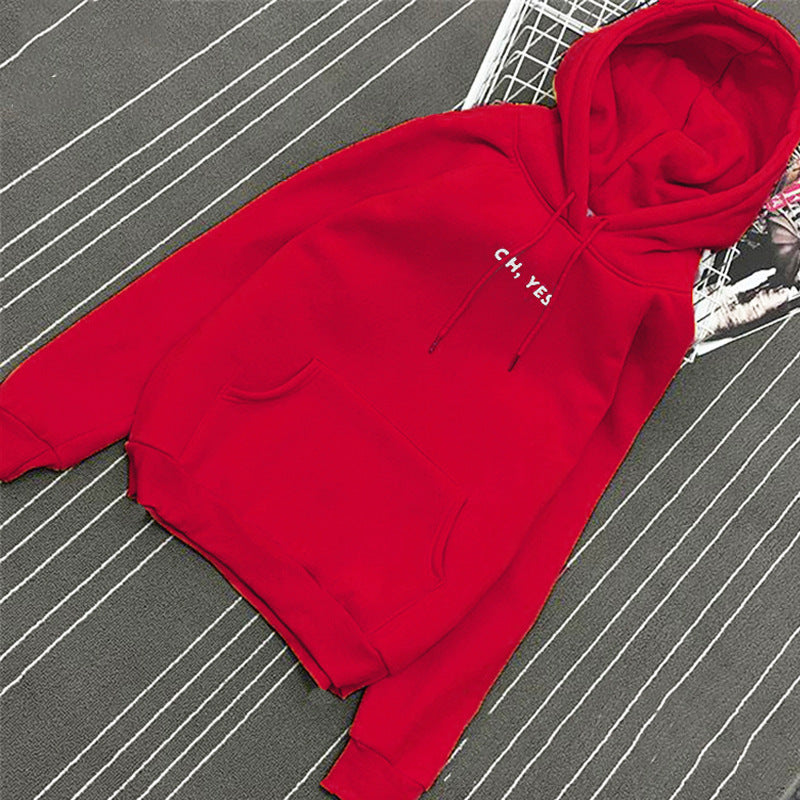 Women's Fleece-Lined Hooded Sweatshirt, Loose Fit Jacket