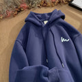 Men's Fleece Lined Hooded Sweatshirt Casual Loose Streetwear Top