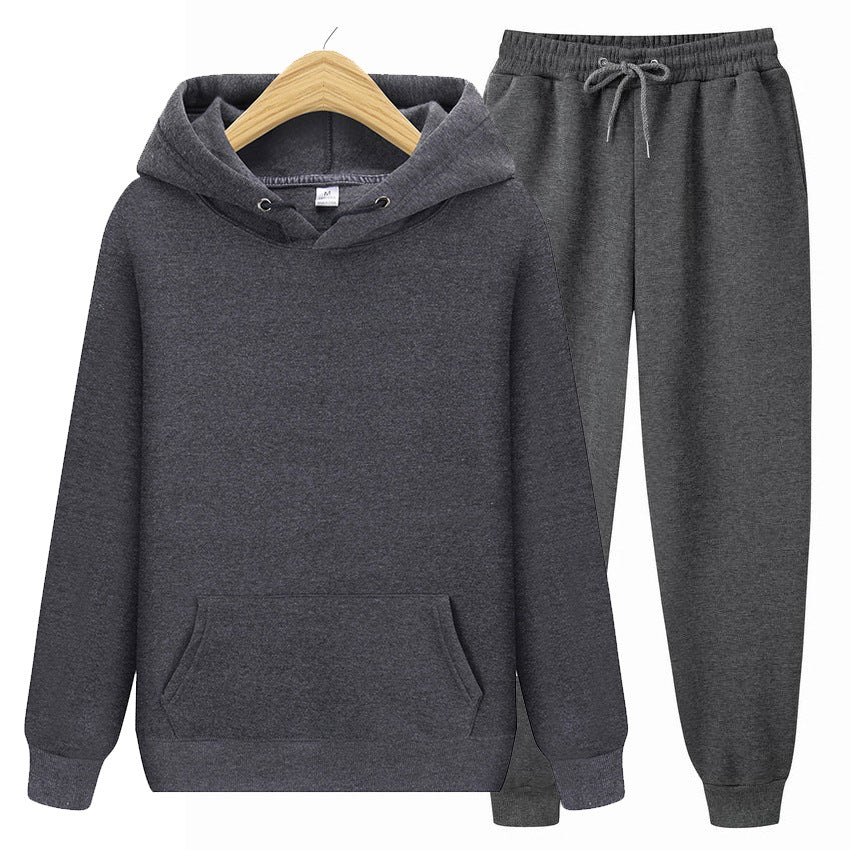 Men's Solid Color Thickened Hoodie Sweatshirt Casual Pullover Unisex Top