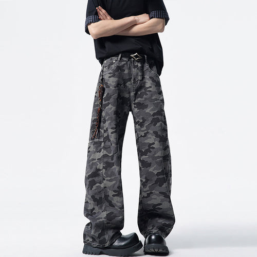 Camouflage curved knife casual loose silhouette pants