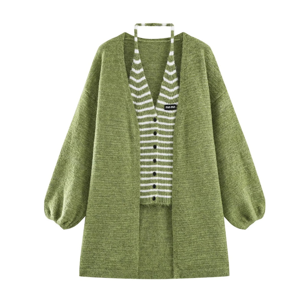 Two piece striped sweater set