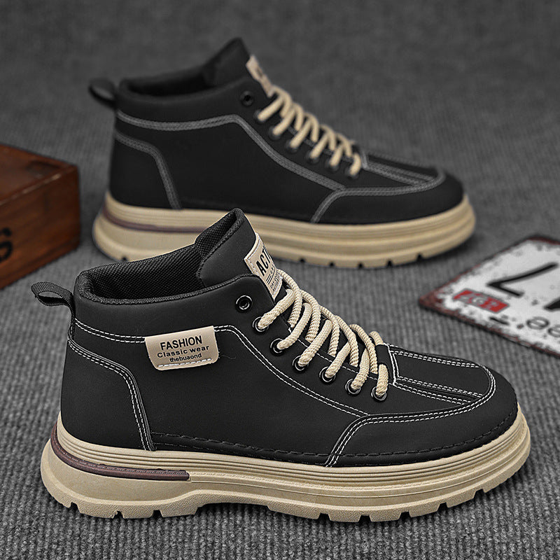 Martin boots men's shoes autumn new high top shoes men's trendy versatile casual workwear shoes short boots