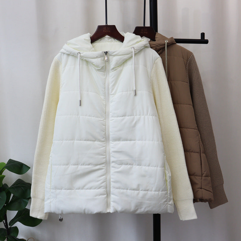 Hooded loose zipper jacket for women
