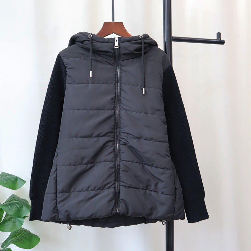 Hooded loose zipper jacket for women