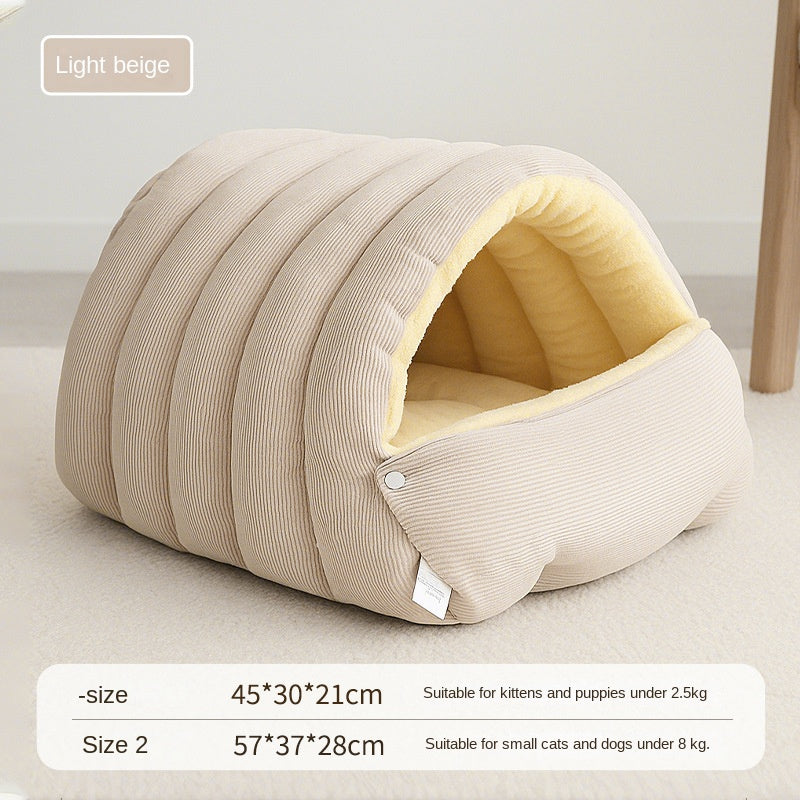 Pet Closed Nest Thickened Warm Detachable Washable Dual purpose Small and Medium sized Dog and Cat Deep Sleeping Nest Mat