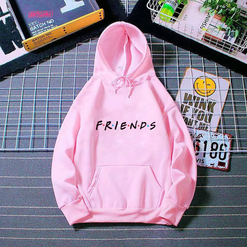 Casual Letter Print Long Sleeve Hooded Pullover Sweatshirt